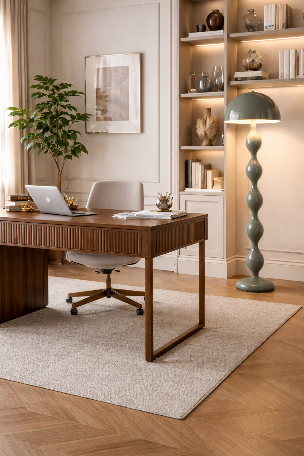 HDC Luxury Modern Designer Floor Lamp with Sculpted Body for Living Room & Bedroom