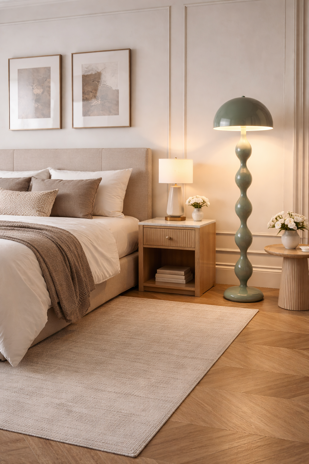 HDC Luxury Modern Designer Floor Lamp with Sculpted Body for Living Room & Bedroom