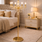 HDC 6 Lights Luxury Gold Crystal Floor Lamp for Living Room & Bedroom