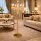 HDC 6 Lights Luxury Gold Crystal Floor Lamp for Living Room & Bedroom
