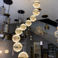 HDC 10 Lights Premium Acrylic Ball Double Height Chandelier for Staircase & Living Area