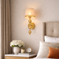 HDC Luxury Gold Wall Light with Fabric Shade for Bedroom & Living Room