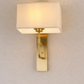 HDC Premium Luxury Gold Wall Light with Fabric Shade for Bedroom, Living Room & Hotel Décor