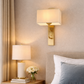 HDC Premium Luxury Gold Wall Light with Fabric Shade for Bedroom, Living Room & Hotel Décor