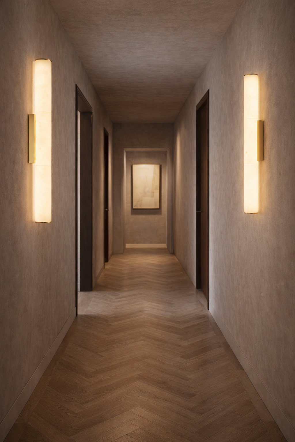 HDC 400mm Luxury Vertical LED Wall Light with Gold Accent