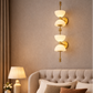 HDC Luxury Gold Finish Designer LED Wall Light with Frosted Glass Shades