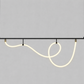 HDC Modern Black Wave Linear LED Chandelier Light for Office Table, Dining
