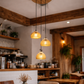 HDC Luxury Handwoven Cane Pendant Ceiling Light for Dining, Living & Café Spaces