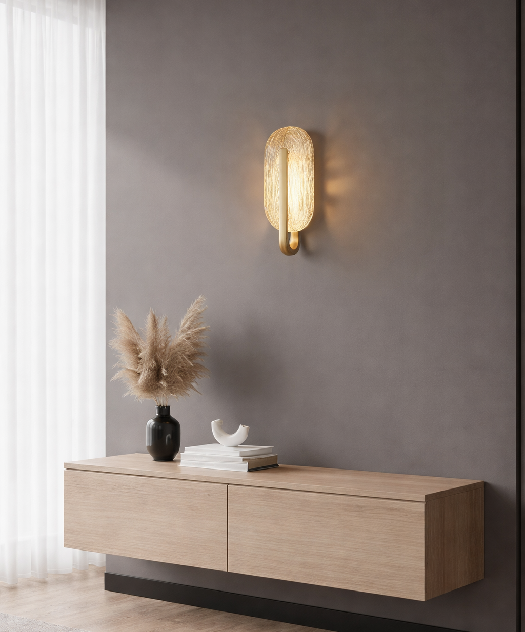 HDC Luxury Modern Gold Glass LED Wall Light for Bedroom, Living Room & Hallway