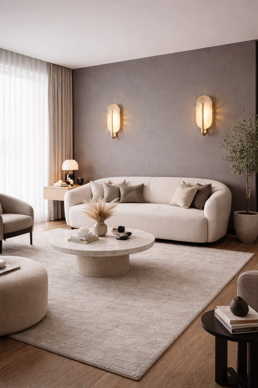 HDC Luxury Modern Gold Glass LED Wall Light for Bedroom, Living Room & Hallway