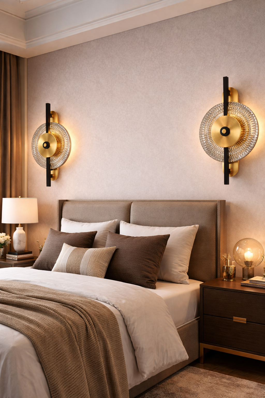 HDC Modern Smoke Glass Decorative Wall Lamp for Living Room, Bedroom & Hallway