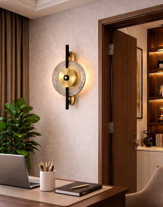 HDC Modern Smoke Glass Decorative Wall Lamp for Living Room, Bedroom & Hallway