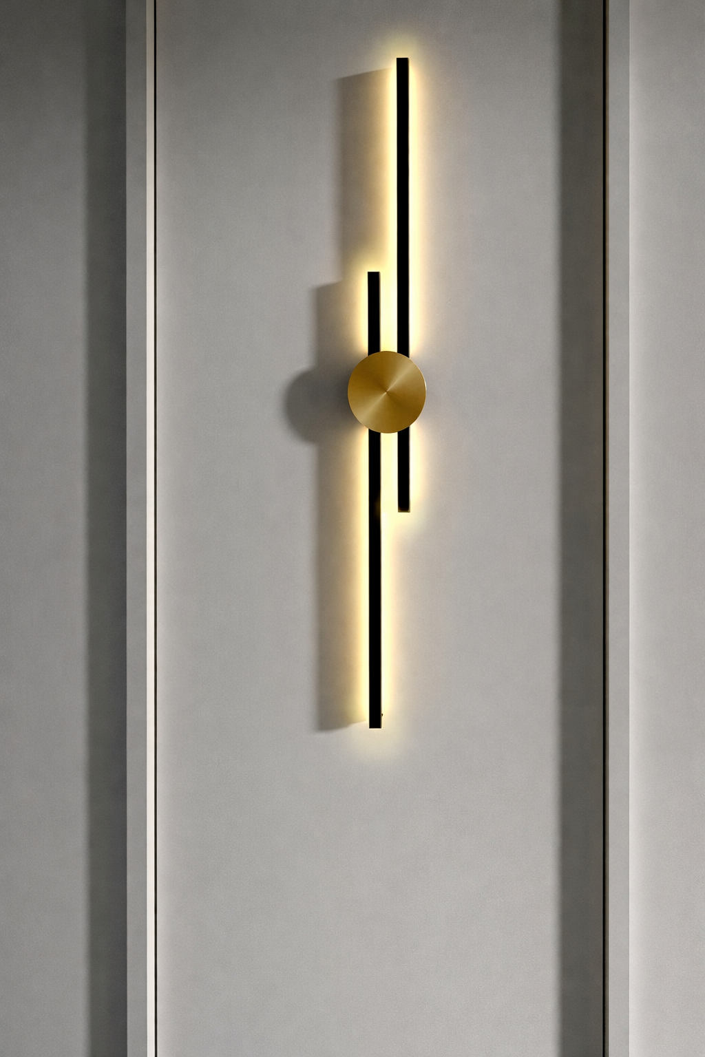 HDC Modern Gold & Black Vertical Strip LED Wall Light for Living Room, Bedroom & Office