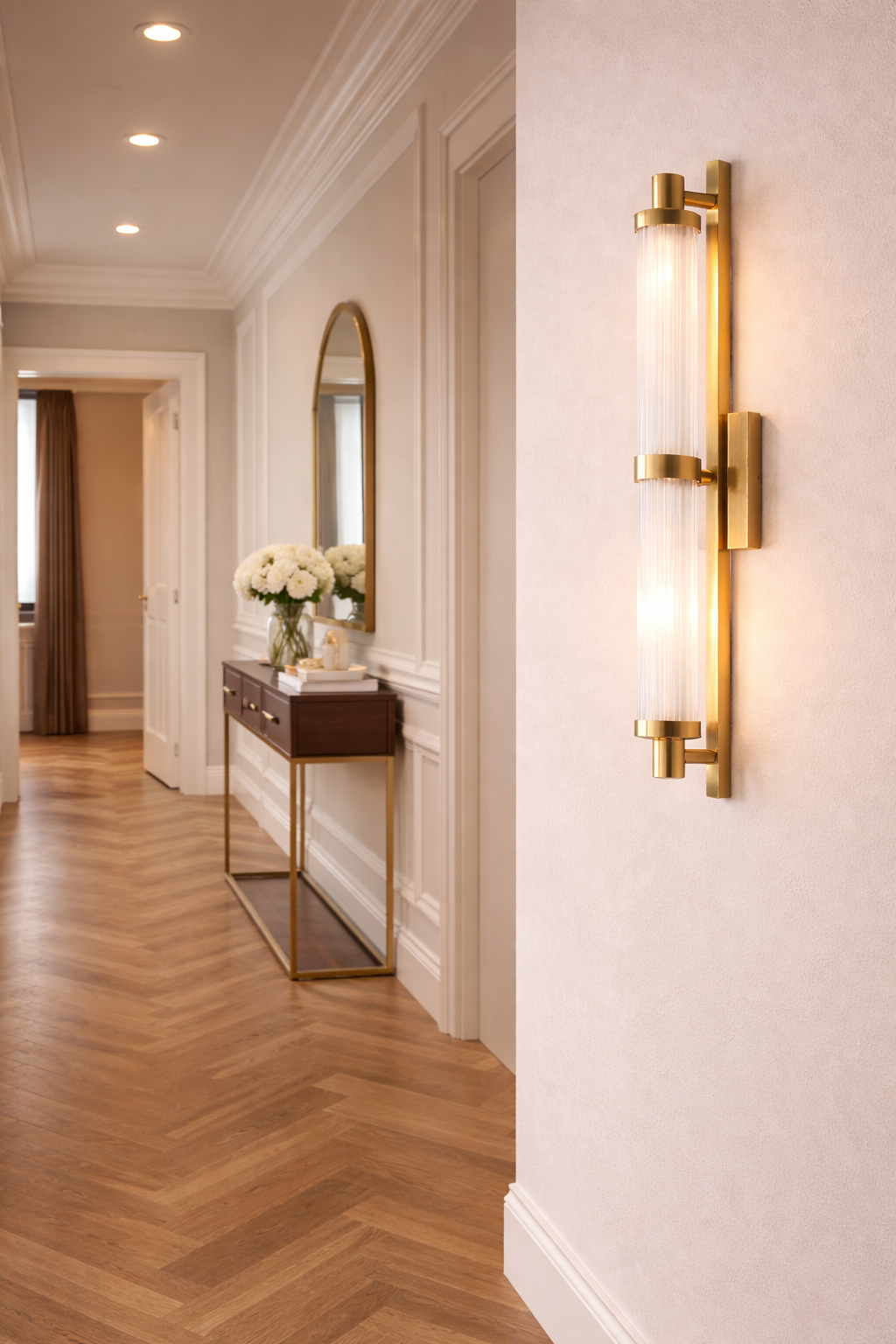 HDC Luxury Gold Acrylic LED Wall Light for Bedroom, Living Room, Mirror & Hallway