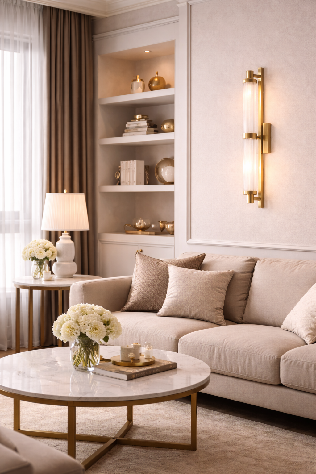 HDC Luxury Gold Acrylic LED Wall Light for Bedroom, Living Room, Mirror & Hallway