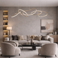 HDC 1200mm Gold Finish Modern 5 Rings LED Chandelier Light for Dining & Living Room