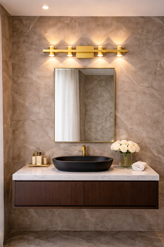 HDC Modern Gold LED Wall Light with Dual Up & Down Light for Bedroom, Living Room, Passage & Hotel Décor