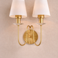 HDC Luxury Gold Fabric Lampshades Wall Light with for Bedroom, Living Room & Hotel Décor