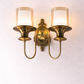 HDC Luxury Antique Gold Dual Glass Wall Light for Living Room, Bedroom & Hotel Décor