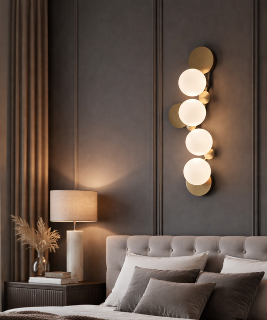 HDC Luxury Modern Gold Glass Globe Wall Light for Bedroom, Living Room & Hotel Décor