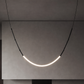 HDC Modern Curved LED Black Hanging Pendant Light for Living Room & Dining Area