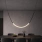 HDC Modern Curved LED Black Hanging Pendant Light for Living Room & Dining Area