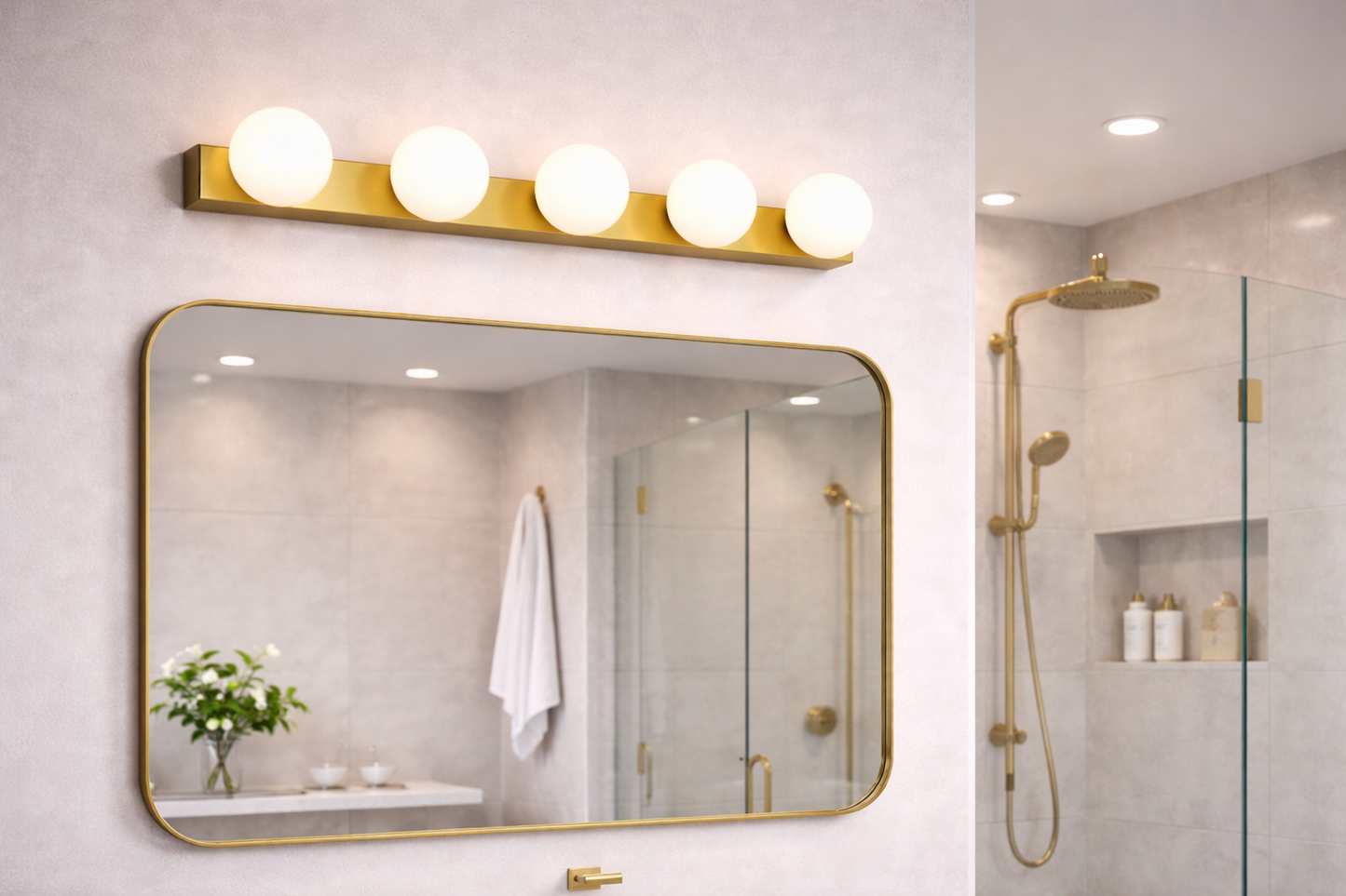 HDC Luxury 5-Light Vanity Wall Light in Gold Finish