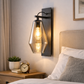 HDC Modern Industrial Glass Wall Light for Bedroom, Living Room & Passage