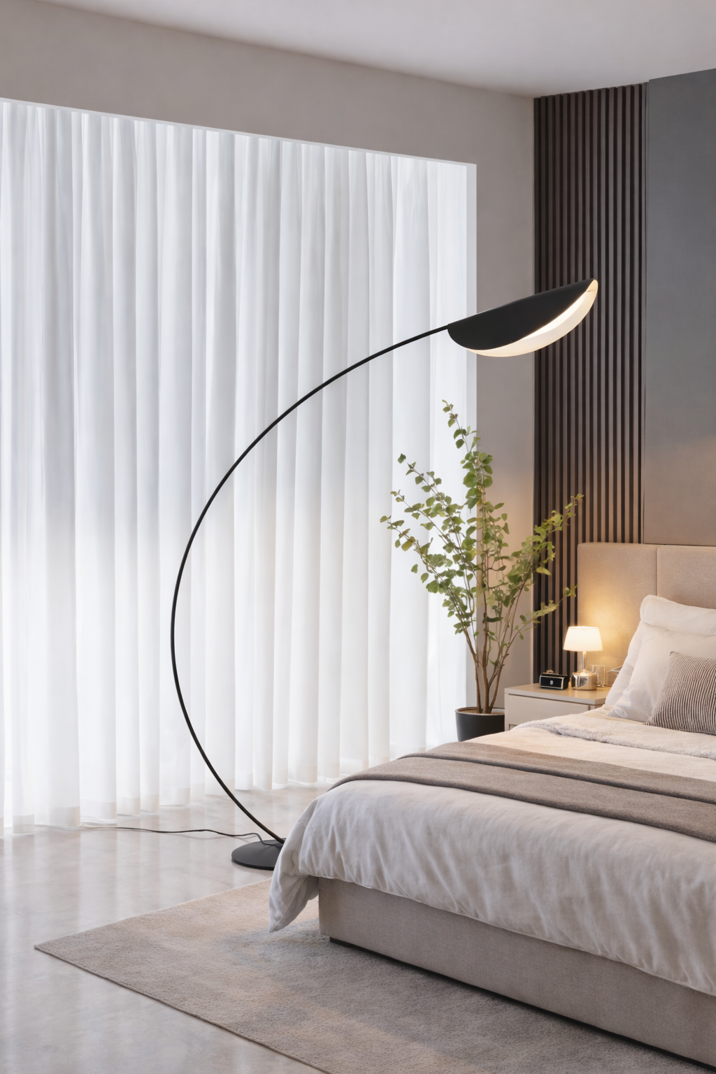HDC Modern Curved LED Floor Lamp for Living Room & Bedroom