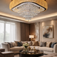HDC 800mm Luxury Gold Crystal Ceiling Chandelier Light for Living Room, Bedroom & Hall