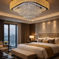 HDC 800mm Luxury Gold Crystal Ceiling Chandelier Light for Living Room, Bedroom & Hall