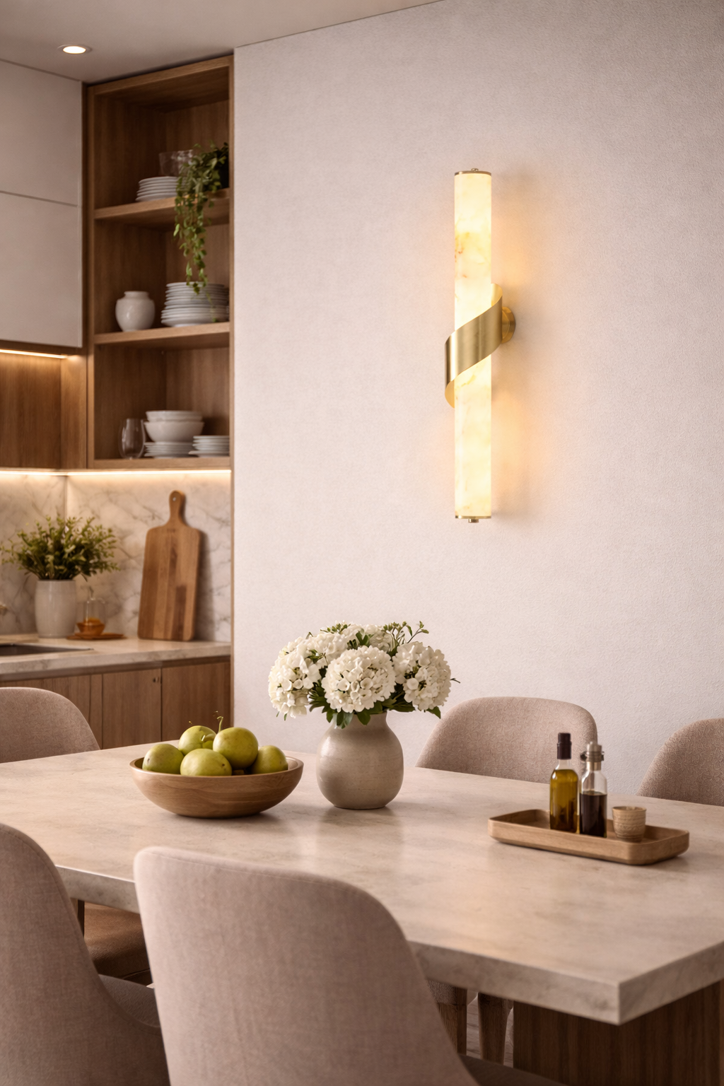 HDC 600mm Luxury Modern Alabaster Wall Light For Living Room