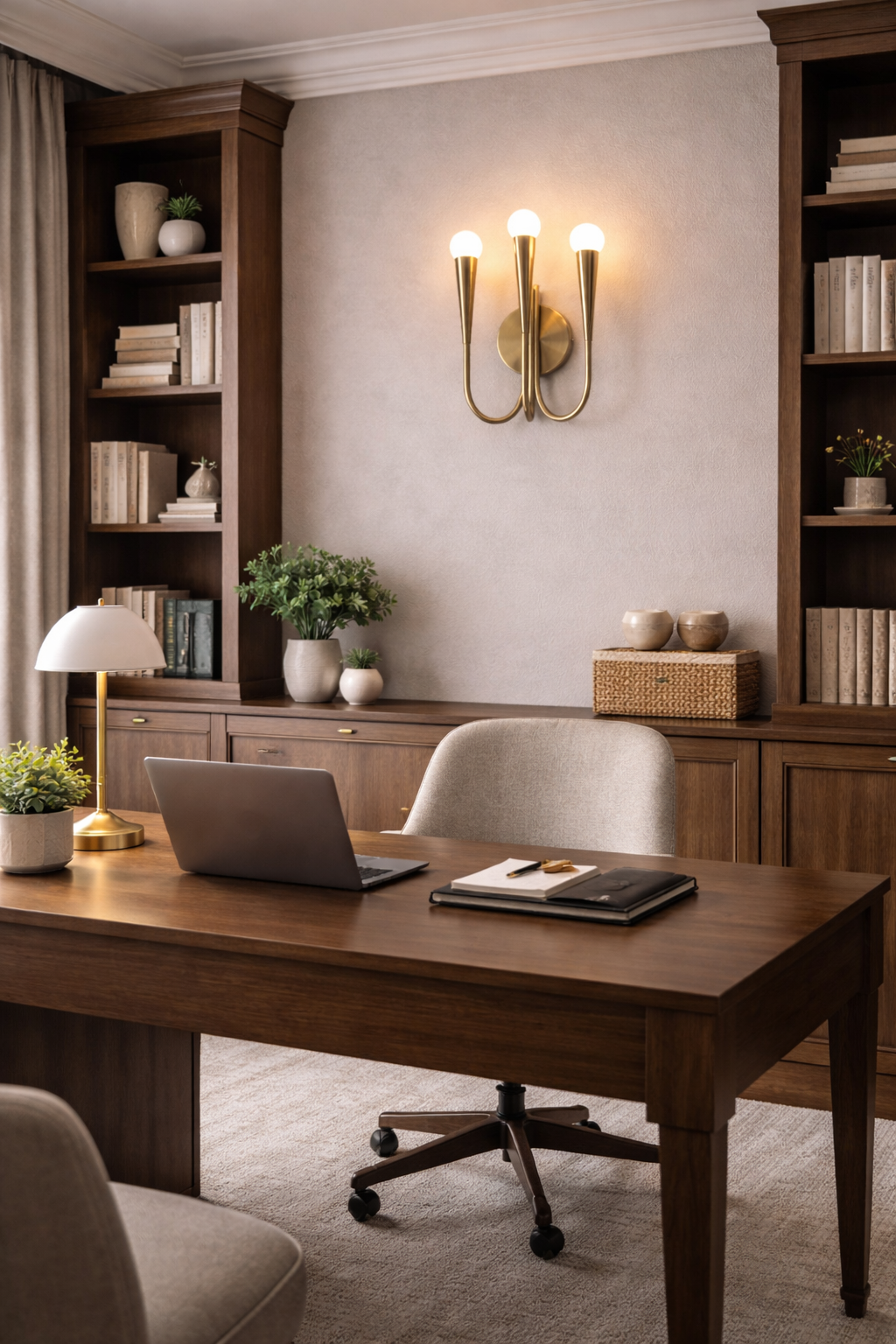 HDC Modern 3-Light Brass Finish Wall Sconce for Living Room, Bedroom & Hallway