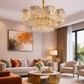 Hdc 600mm Luxury Crystal Ceiling Chandelier with Gold Finish for Living & Dining Spaces