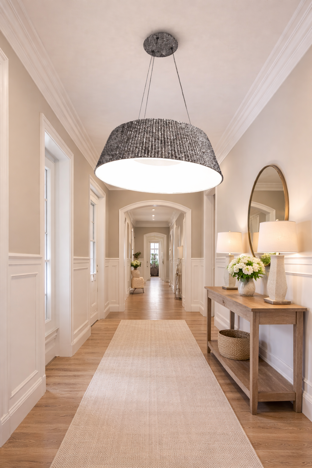HDC Modern Black Fabric Pendant Ceiling Light for Living Room, Dining & Bedroom