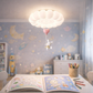 HDC Kids Cloud Ceiling Chandelier Light with Hanging Bunny for Kids Room