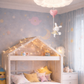 HDC Kids Cloud Ceiling Chandelier Light with Hanging Bunny for Kids Room