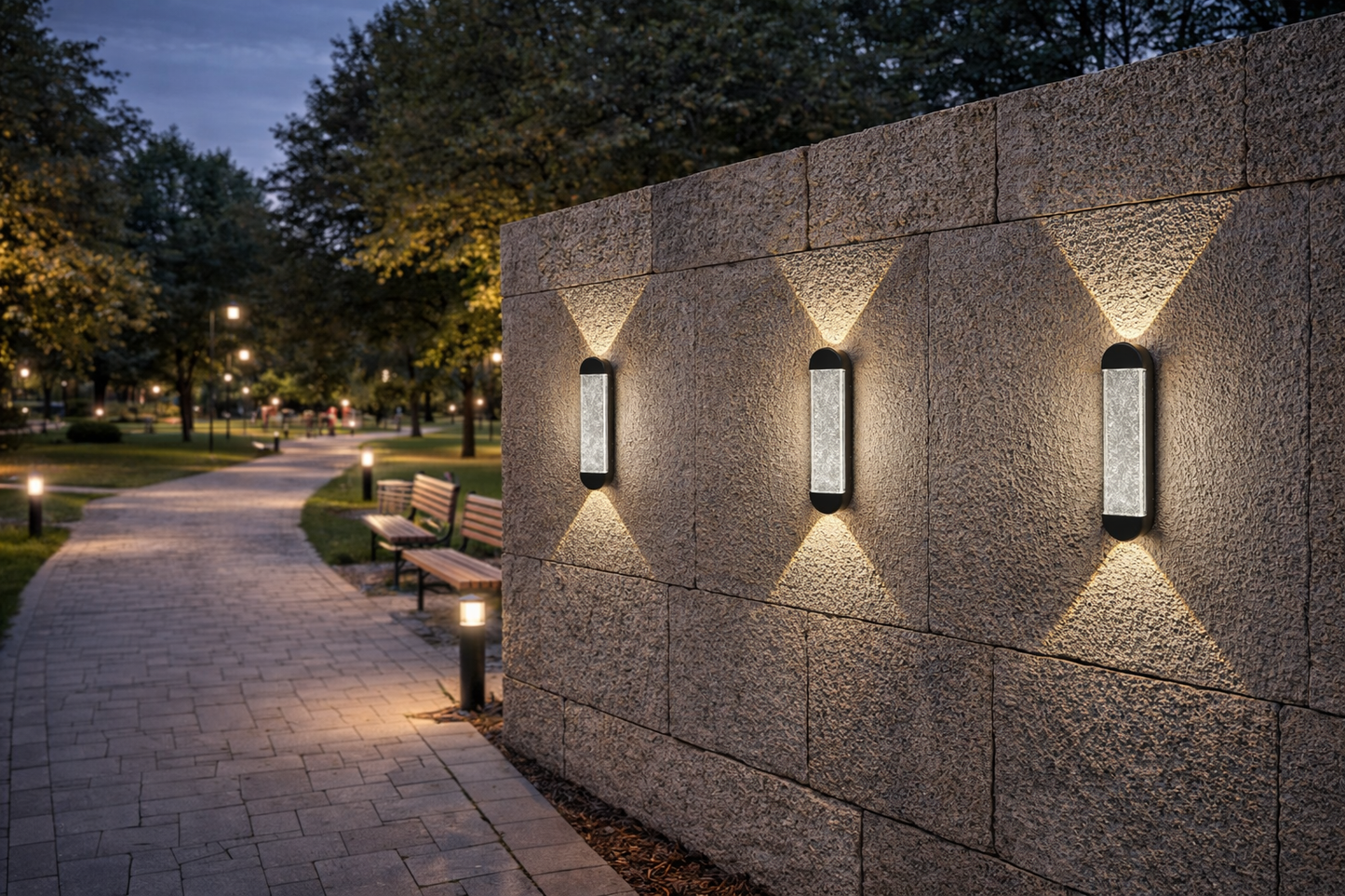 HDC 12W Modern Outdoor LED Wall Light for Exterior Walls with Warm White Glow