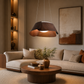 HDC Modern Walnut Wave Pendant Light for Bedroom, Living Room