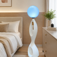 HDC Modern Sculptural Floor Lamp with Frosted Globe Shade for Bedroom, Living Room