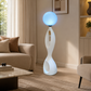 HDC Modern Sculptural Floor Lamp with Frosted Globe Shade for Bedroom, Living Room