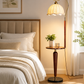 HDC Modern Arc Fabric Shade Floor Lamp for Bedroom, Living Room