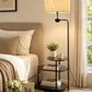 HDC Modern Floor Lamp with Side Table & Shelf for Bedroom, Living Room