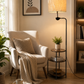 HDC Modern Floor Lamp with Side Table & Shelf for Bedroom, Living Room