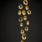 HDC Luxury 18 Light Gold Multi Ring LED Double Height Chandelier