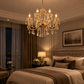 HDC Luxury Gold Crystal Light Decorative Chandelier Ceiling Light for Living Room, Dining Room