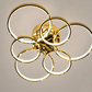 HDC 6 Rings Modern Gold LED Ring Ceiling Chandelier for Bedroom, Living Room