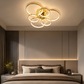 HDC 6 Rings Modern Gold LED Ring Ceiling Chandelier for Bedroom, Living Room