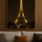 Hdc Modern Eiffel Tower Nightscape Canvas Wall Art Crystal Painting Paris City Lights Wall Art