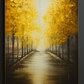 Hdc Modern Golden Autumn Pathway Canvas Painting Crystal Painting Home Decor Crystal Wall Painting